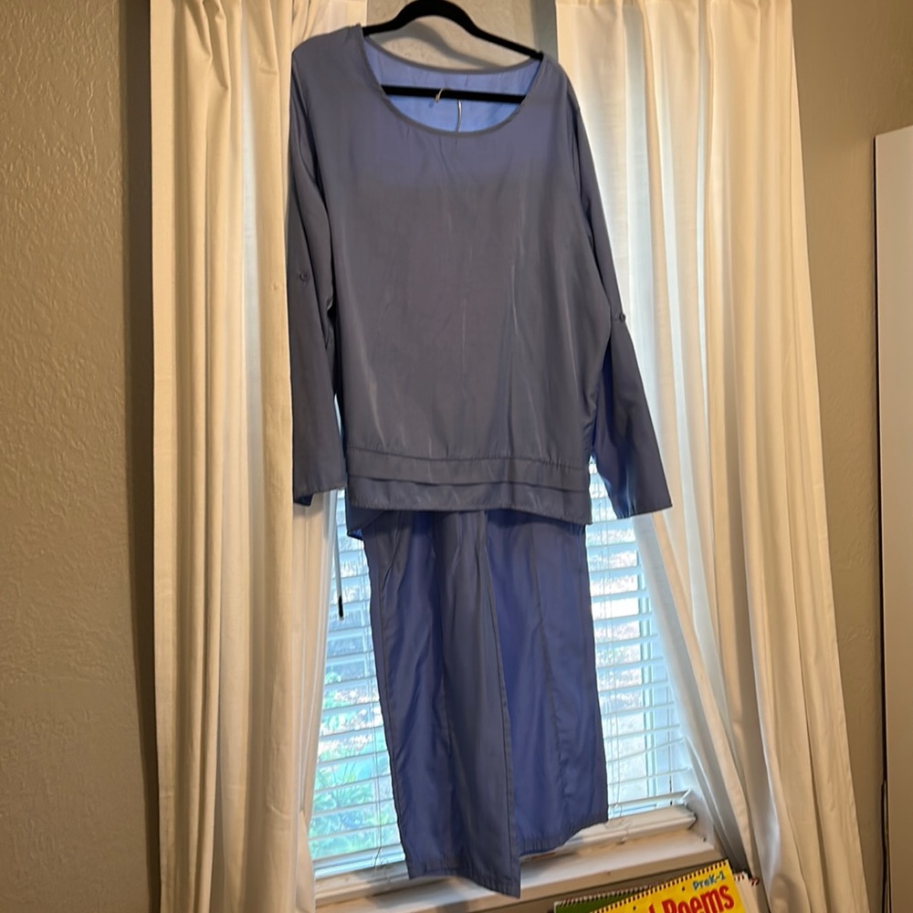 Periwinkle Blue pants and top set. Perfect for loungewear or travel.